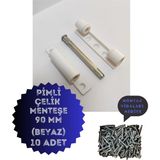 PVC Pimapen Kapı Pencere Menteşesi - Çelik - 90mm - Beyaz - 10 Adet - Vidalar Dahil