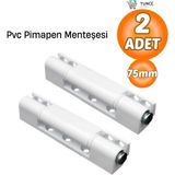 Pvc Pimapen Pencere Kapı Menteşesi Metal 2 Adet - Beyaz - 75mm