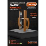 Pvc Pimapen Plastik Balkon Kapı Kolu – Barelsiz – Altınmeşe/Kahverengi – (2 Takım)