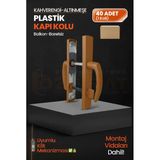 Pvc Pimapen Plastik Balkon Kapı Kolu – Barelsiz – Altınmeşe/Kahverengi – (40 Takım / 1 Koli)