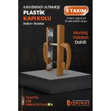 Pvc Pimapen Plastik Balkon Kapı Kolu – Barelsiz – Altınmeşe/Kahverengi – (5 Takım)
