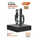 Pvc Pimapen Plastik Balkon Kapı Kolu – Barelsiz – Antrasit – (40 Takım / 1 Koli)