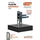 Pvc Pimapen Plastik Oda Kapı Kolu – Antrasit – (3 Takım)