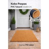 Pvc Tabanlı Koko Kıl Kapı Önü Paspası 40 60 Cm Açık Kahverengi