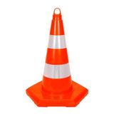 PVC Trafik Konisi 50 cm Reflektifli 6 Kenar - Ağırlıksız Trafik Dubası