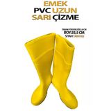 Pvc Uzun Çizme Sarı Tabanı Siyah 44 Numara