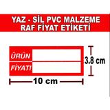 Pvc Yaz-Sil Market Raf Fiyat Etiketi 10X3,8 Cm 100 Adet Teşhir