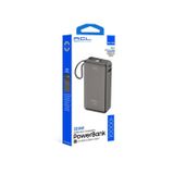 PW-109-109 Acl Pw-109 10000Mah 22.5W Süper Hızlı Şarj Powerbank - Lcd Ekranlı, Type-C Dahili Kablo, 3 Cihaz Şarj Desteği