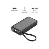 PW109 10000mAh 22.5W Hızlı Şarj Dahili TYPE-C Kablo USB-TYPE-C Giriş Powerbank Digital Display