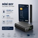 PW501 20000 mAh 45W PD Çift Type-C + 22.5W USB-A Hızlı Şarj Powerbank