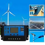 PWM 30A Solar Şarj Regülatörü 12V 24V LCD Ekran Çift USB