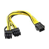 PX-4302 6 Pin To 2x8 Pin Psu Ekran Kartı Güç Çevirici Kablo, Pcı-E 6 Pin Dişi To 2 Adet 6+2 Pin Erkek Gpu Power Splitter, 18AWG Bakır Mining Ekran Kartı Güç Kablosu, 20 cm