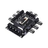PX-4336 3 Pin Girişli 8 Port 3pinfan Çoklayıcı Kart, Ide Molex Güç Girişli Kasa Fan Splitter, - Çok Renkli