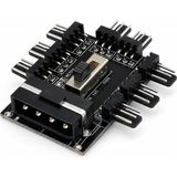 PX-4336 3 Pin Girişli 8 Port 3pinfan Çoklayıcı Kart, Ide Molex Güç Girişli Kasa Fan Splitter, Pc Bilgisayar Soğutma Sistemi Için 8'li Fan Çoğaltıcı, D - Çok Renkli
