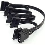 Px-4355 Molex To Sata Power Çoklayıcı Kablo, 4 Pin Ide Psu To 5 Port Sata Güç Kablosu, 60 Cm%100 Saf Bakır Hdd Ssd Dvd Güç Bağlantı Kablosu, Pc Kasa İçi Sata Power Splitter