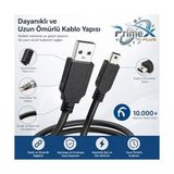 PX-5P15 1.5 Metre 5 Pin USB Kablo, Mini USB Kablo, USB Am/mini 5pin Kablo, Ps3 Kol Şarj Kablosu - 1 GB - 00-Siyah - Beyaz - Option-1