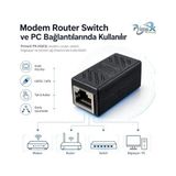 Px-Hqc6 RJ45 Dişi Dişi Ethernet Ara Aparatı, CAT5E/CAT6 Lan Kablo Birleştirici, Gigabit Network Kablo Uzatma Adaptörü, Modem Router Switch Pc Için RJ45 Dişi Dişi Coupler - 1 GB - 00-Siyah - Beyaz - Option-1