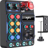 PXN CB1 Sim Racing Button Box for PC, 19 Controls (9 Input Types), Up to 30 Programmable Functions, RGB Backlit Simulator Control Panel for Racing, Truck & Farming Simulators