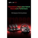 Pxn V10 Pro Oyun Direksiyon Seti 3.2 Nm Kuvvetli Geri Bildirim Kablolu PC/PS4/Xbox Uyumlu
