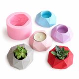 PY10001268 - Silikon Kalıp Mum Kalıbı - Kalp Geometrik Saksı