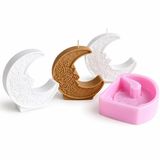 PY1002840 - Silikon Kalıp Mum Kalıbı - Desenli Hilal Ramazan Temalı