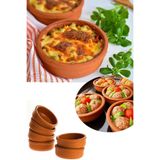PYAAR Kapadokya 6'lı Toprak Güveç Seti, Kahverengi, Sütlaç ve Güveç Kabı