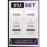 PYCOS COSMETICS Saç Açıcı,renk Açıcı,toz, Açıcı, Oksidan Saç Rengi Açma Seti, Toz Oryal 2 Adet