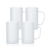 PYD Life Süblimasyon Cam Boş Kupa Buzlu Cam Bardaklar 500 ml Kahve Bira Kupaları Cricut Mug Press ve Bardak Isı Presi için Saplı 4'lü Paket