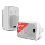 Pyle 6,5 inç Duvara Monte Su Geçirmez Hoparlör Sistemi, İç veya Dış Mekan Kablosuz Bluetooth Surround Ses Sistemi için, Beyaz (2 Paket)