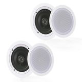 Pyle Çift 13,3 cm Gömme Montaj Duvar İçi Tavan İçi 2 Yönlü Ev Hoparlör Sistemi Yaylı Hızlı Bağlantılar Çift Polipropilen Koni Polimer Cımbız Stereo Ses 150 Watt (PDIC1651RD) Beyaz