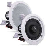 Pyle Çift 16,5 cm Gömme Montaj Duvar İçi Tavan İçi 2 Yönlü Ev Hoparlör Sistemi Yaylı Hızlı Bağlantılar Çift Polipropilen Koni Polimer Cımbız Stereo Ses 200 Watt (PDIC1661RD) Beyaz