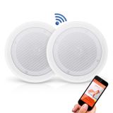 Pyle çift 20,3 cm Bluetooth Flush Mount Unterputzkabel tavan-2-yollu-Universal Home Hoparlör Sistemi Spring loaded hızlı bağlantı polipropilen-Konus polimer yüksek frekanslı hoparlör stereo sound 250 Watt (PDICBT852RD)