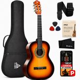 Pyle Klasik Akustik Gitar 36 inç Genç Boy Başlangıç Kiti Çelik Tel Gitarra Acustica Paket Paketi Konser Çantası, Ayarlayıcı, Pena, Öğrenciler, Çocuklar ve Yetişkinler için Kayış