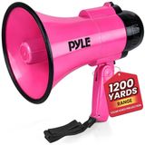 Pyle Mikrofonlu 20W Taşınabilir Megafon Hoparlör, 2 Mod, PA Ses - Kompakt ve Pille Çalışır, Amigo, Polis, Tekneler, Yüksek Sesle ve Net Ses Projeksiyonu için İdeal, Mini Bullhorn Tasarımı (Pembe)