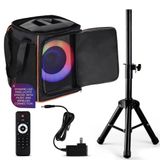 Pyle Sesli Bluetooth Parti Hoparlörü - Gerçek Kablosuz Stereo Sistemli Büyük Hoparlör - Güçlü Bas ve Net Tiz - Taşıma Çantası ve Tripodlu Parti Bluetooth Hoparlörü - Model PPHP868STBG 120W