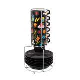 Pylones, Espresso fincanı kulesi - Renkli Kahve Çiçek Bahçesi Porselenden 28,5 x Ø 12 cm