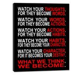 Pyradecor Watch Your Thoughts Motive Edici Sınıf Posteri Modern Kanvas Baskılar Duvar Sanatı Tabloları Asmaya Hazır Ofis Oturma Odası Ev Dekorasyonları Gerilmiş Resimler Sanat Eseri