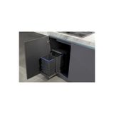 Pyramith 12+12 LİTRE İKİ BÖLMELİ TELESKOPİK RAYLI ÇÖP KOVASI ANTRASİT (C-2260-A) (P-9153)