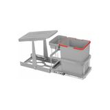 Pyramith 16+1 LİTRE Gri Teleskopik Raylı Çöp Kovası (C-2262-G) (P-9154)
