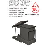 Pyramith 16+1 lt Antrasit Çöp Kovası