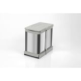 Pyramith 24 Litre Gri Teleskopik Raylı Paslanmaz Çöp Kovası (P-9453)