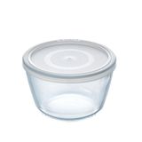 Pyrex Mikrodalga Kasa Klasik Yuvarlak Cam Tabak, Plastik Kapaklı 1,1 Litre Beyaz (6'lı Paket)