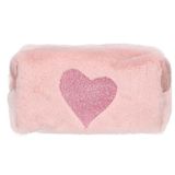 Pyrus Pembe Peluş Kalp Desenli Kalem Kutu