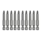 PZ2 Bits Ucu 75 mm 10 Adet Tornavida Ucu Seti | Ahşap İşleri için, Otomotiv Tamiri, İnşaat ve Montaj, Elektronik Bakım, Altıgen Şaft