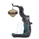 PZHANGZVH Buda El Seramik Geri Akışlı Tütsü Yakıcı Zen Dekor Genç Budist Rahip Bobin Buhurdan Ev Dekorasyon Aksesuarları (Renk: A Boyut: 28 cm x 17 cm)