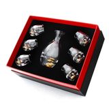 PZHANGZVH Sake Set Kristal Cam Şarap Seti Japon Sake Bardakları 1 Sake Sürahi Şişesi ve 6 Saki Bardak Sıcak veya Soğuk Japon Şarabı Doğum Günü Yeni Eve Taşınma Hediye Seti