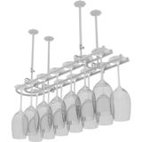 PZHANGZVH Şarap Rafı, Bar Restoran Şarap Kadehi Rafı, Ev Asılı Stemware Tutucu Asma Tavan Ütü e Büyük Şarap Şişesi Tutucu (Beyaz 100x25cm)