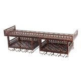 PZHANGZVH Şarap Şişesi Rafı 3 Katlı Serbest Daimi Metal Demir Şarap Dolabı s Vintage L120* W31* H30cm L120* W31* H30cm