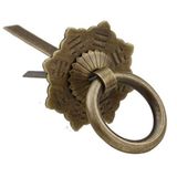 PZHANGZVH Zarif ve l Kulp Pirinç Yüzük Pirinç Antika Çekmece Mutfak Dolabı Gardırop Mobilya Kolu (Renk: Bronz, Boyut: 5cm) (Bronz 6cm)