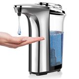 PZOTRUF Otomatik Sabunluk, Fotoselli Bulaşık Sabunluğu 17 oz/500 ml, Kızılötesi Sensörlü, 5 Ayarlanabilir Sabun Seviyesi, Banyo Mutfak için Sıvı El Sabunu Dispenseri (Gümüş)